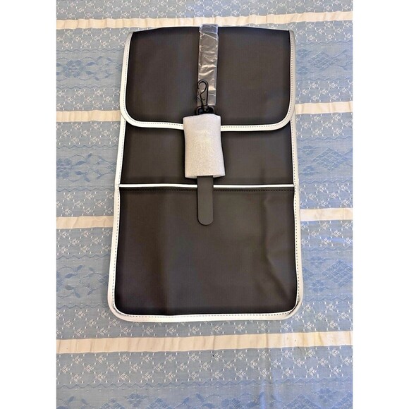 RAINS Backpack Waterproof Black Reflective One Size 19”x11.75” x 4.5” NWT - Picture 2 of 9